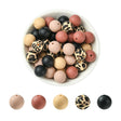 Silicone Beads – Brown Color Mix (15mm) 50 pcs - Uniq Perler - 114979