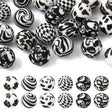 Silikone Perler – Rund (15mm, Sort, 24 stk., Mix) - Uniq Perler - 120179