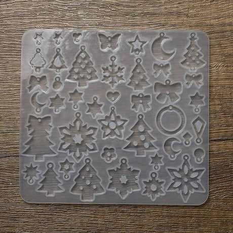 Silikoneform til Resin – Jul Motiver (129,5x120mm) - Uniq Perler - 116184