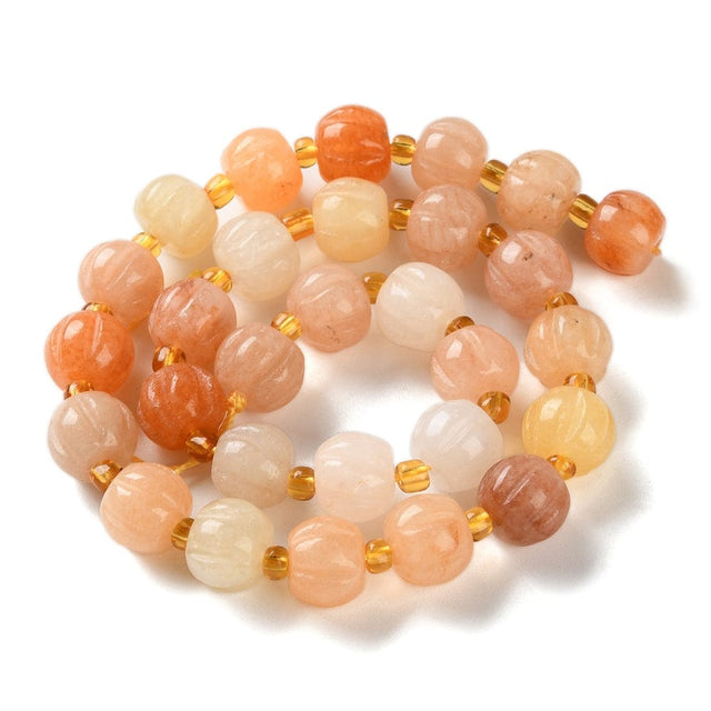 Silk Jade, Græskar Formet, 10x12,5mm - Uniq Perler - 114587