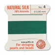 Silkesnor Med Nål - Grøn Str. 4 (0,60mm), 2m - Uniq Perler - 116765