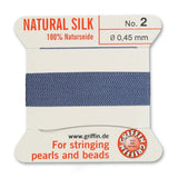 Silkesnor Med Nål – Str. 2 (0,45mm), 2m - Uniq Perler - 0000003384