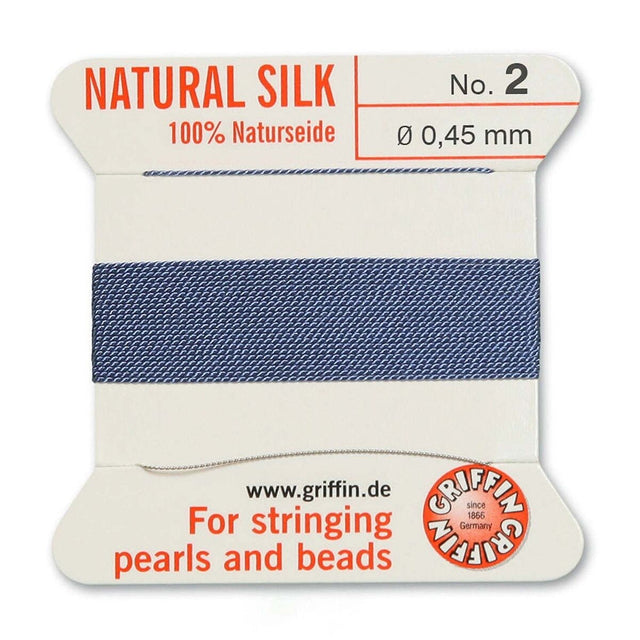 Silkesnor Med Nål – Str. 2 (0,45mm), 2m - Uniq Perler - 0000003384