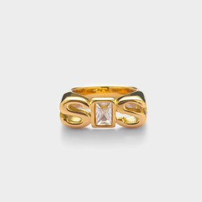 SIS Ring Af 18K Vandfast Forgyldt Stål med Zirkonia sten (Flere Størrelser) - Uniq Perler - 845778