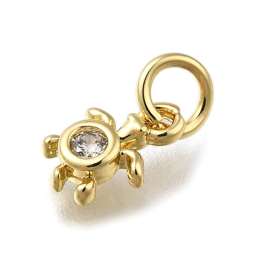 Skildpadde Vedhæng, Langtidsholdbar Forgyldt, (9,5x6,5mm) - Uniq Perler - 230895