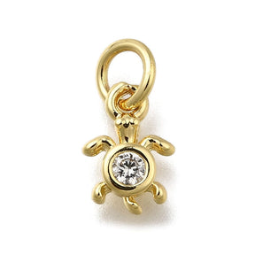 Turtle Pendant, Long-Lasting Gold Plated, (9.5x6.5mm) - Uniq Perler - 230895