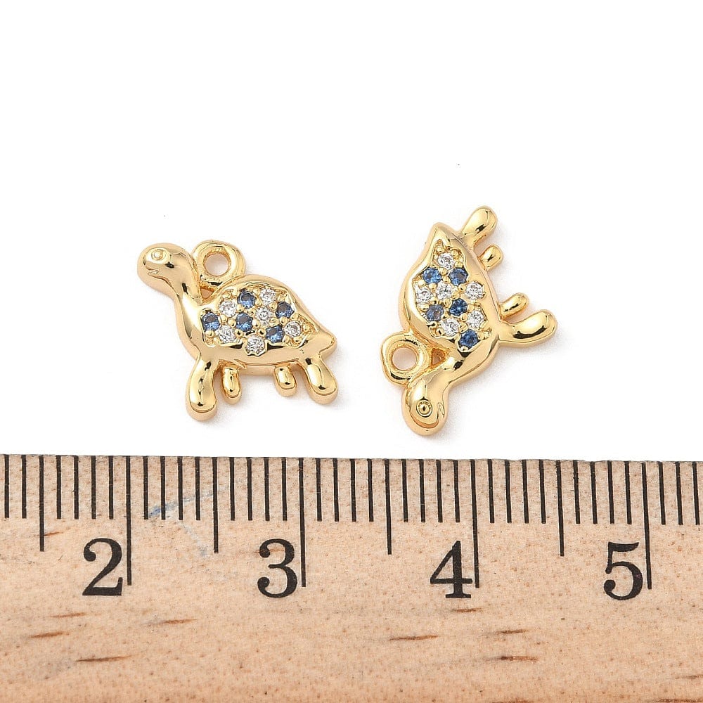 Skildpadde vedhæng m. Zirkonia, Forgyldt Messing (11,5mm) - Uniq Perler - 115698