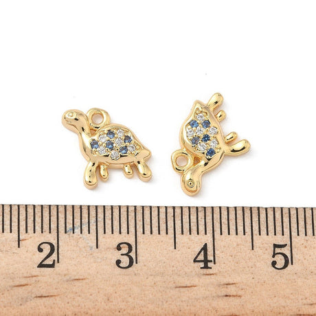 Skildpadde vedhæng m. Zirkonia, Forgyldt Messing (11,5mm) - Uniq Perler - 115698