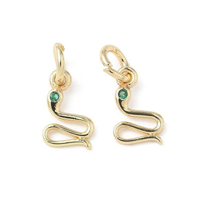 Snake Pendant - Long-Lasting Gold Plated (9.5x6mm) - Uniq Perler - 115473