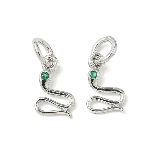 Slange Vedhæng - Langtidsholdbar Platin Belagt (9,5x6mm) - Uniq Perler - 115472