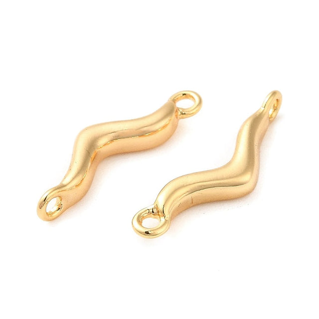 Slangeformet Mellemled, 18K Forgyldt, 16x4,5x2,5mm - Uniq Perler - 3747373