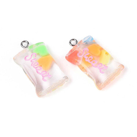 Slik Pose Vedhæng – Resin Mix (27.5–29mm, 8 stk) - Uniq Perler - 117764