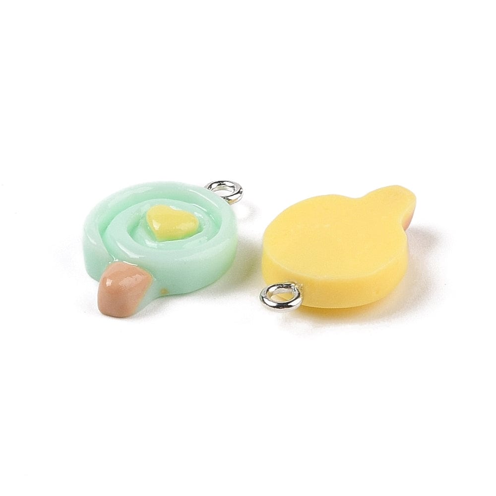 Slikkepinde Resin Vedhæng, Farve Mix, 20x14mm, 10 stk. - Uniq Perler - 570789