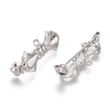Sløjfe Broche - Lås – Platinbelagt Messing (28,5x10x7mm) - Uniq Perler - 119747