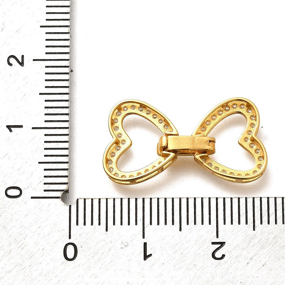 Sløjfe Foldelås – 18K Forgyldt 925 Sterling Sølv (22x12x3,5mm) - Uniq Perler - 126304