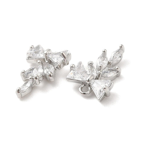 Sløjfe Formet Vedhæng Med Zirkonia Sten, Forsølvet, 14x9,5mm - Uniq Perler - 111801