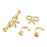 Sløjfe Lås Med Klare Zirkonia Sten, 18K Forgyldt, 38mm - Uniq Perler - 111473