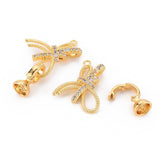 Sløjfe Lås Med Klare Zirkonia Sten, (22x18mm) - Uniq Perler - 111470