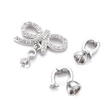 Sløjfe Lås Med Klare Zirkonia Sten Til Top/Anboret Perle - Uniq Perler - 285842