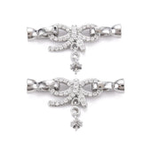 Sløjfe Lås Med Klare Zirkonia Sten Til Top/Anboret Perle - Uniq Perler - 285842