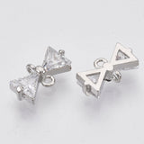 Sløjfe Mellemled Med Zirkonia Sten, 12x7x3,5mm - Uniq Perler - 111478