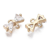 Sløjfe Mellemled Med Zirkonia Sten, Langtidsholdbar Forgyldning, (12x7x3,5mm) - Uniq Perler - 172235