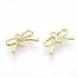 Sløjfe Mellemled/Link, Forgyldt, 8x13mm, 6 Stk. - Uniq Perler - 111446