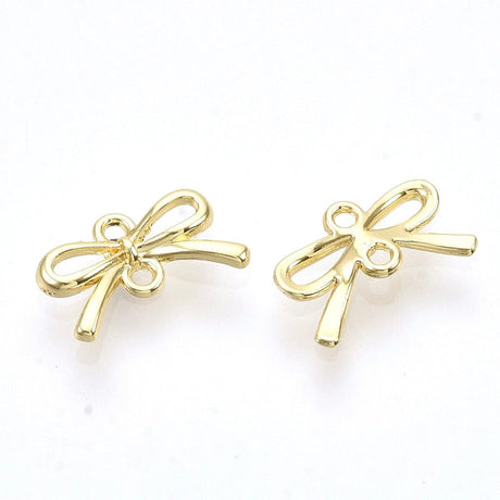 Sløjfe Mellemled/Link, Forgyldt, 8x13mm, 6 Stk. - Uniq Perler - 111446