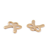 Sløjfe Vedhæng, 18K Forgyldt Stål, 8,5x9,5mm, 10 Stk. - Uniq Perler - 532847