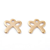 Sløjfe Vedhæng, 18K Forgyldt Stål, 8,5x9,5mm, 10 Stk. - Uniq Perler - 532847