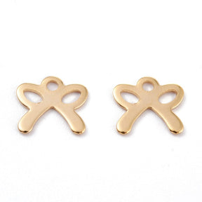 Cancel Pendant, 18K Gold-plated Steel, 8.5x9.5mm, 10 pcs. - Uniq Perler - 532847
