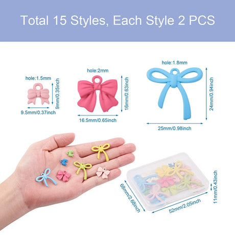 Sløjfe Vedhæng I Assorteret Størrelser Og Farver - Uniq Perler - 111493