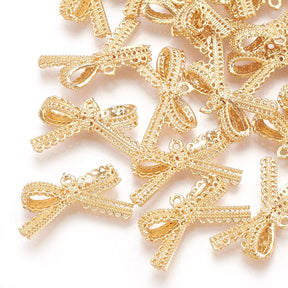 Cancel Pendant With Pattern, Gold-plated, 12.5x22.5mm - Uniq Perler - 273294