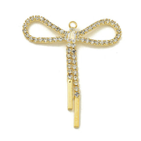 Drop Pendant With Rhinestones, Gold-plated, (40x34mm) - Uniq Perler - 286899