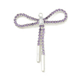 Sløjfe Vedhæng Med Rhinsten, Forsølvet, 40x34mm - Uniq Perler - 114595