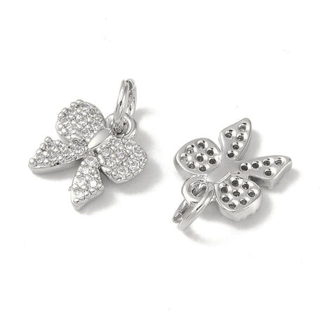 Sløjfe Vedhæng Med Zirkonia Sten (10,5x10 mm) - Uniq Perler - 112791