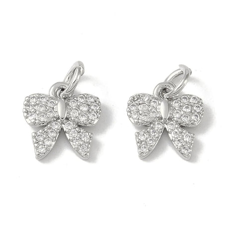 Sløjfe Vedhæng Med Zirkonia Sten (10,5x10 mm) - Uniq Perler - 112791