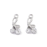 Sløjfe Vedhæng Med Zirkonia Sten, 9x4,5mm - Uniq Perler - 112477