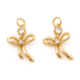 Sløjfe Vedhæng Med Zirkonia Sten, Forgyldt, (16mm) - Uniq Perler - 111488