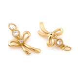 Sløjfe Vedhæng Med Zirkonia Sten, Forgyldt, (16mm) - Uniq Perler - 111488