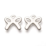 Sløjfe Vedhæng, Stål, 8,5x9,5mm, 10 Stk. - Uniq Perler - 508847