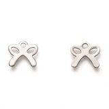 Sløjfe Vedhæng, Stål, 8,5x9,5mm, 10 Stk. - Uniq Perler - 508847