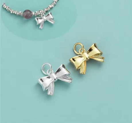 Sløjfe Vedhæng, Sterling Sølv 925, (12,9x13mm) - Uniq Perler - 013392