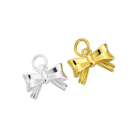 Sløjfe Vedhæng, Sterling Sølv 925, (12,9x13mm) - Uniq Perler - 013392