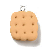Småkage Vedhæng – Resin, Beige (24x19x7mm) 6 Stk - Uniq Perler - 118554