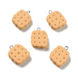 Småkage Vedhæng – Resin, Beige (24x19x7mm) 6 Stk - Uniq Perler - 118554