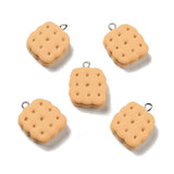 Småkage Vedhæng – Resin, Beige (24x19x7mm) 6 Stk - Uniq Perler - 118554