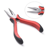 Smal - Næset Fladtang – Rustfrit Stål Med Rødt Greb - Uniq Perler - 113484