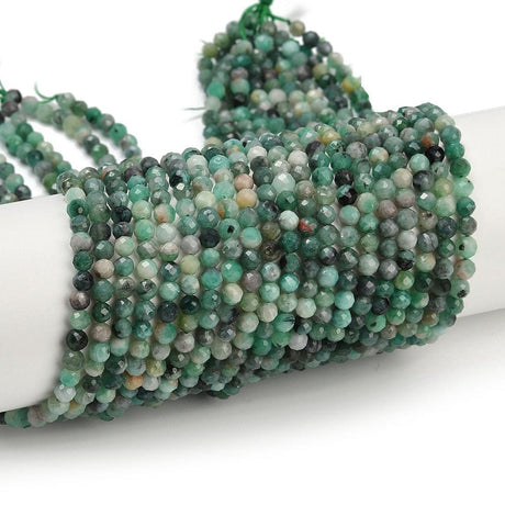 Smaragd Perler – Grøn, Facetteret (3,5x4mm) - Uniq Perler - 115243