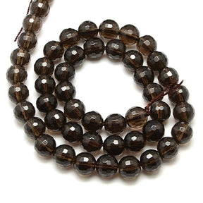 Rauchquarz-Perlen – Rund, facettiert (6mm) - Uniq Perler - 